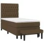 Box spring bed with dark brown fabric mattress 90x200 cm by , Beds and slatted bases - Ref: Foro24-3136808, Price: 377,08 €, ...
