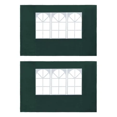 Side walls for party tent with window 2 pcs PE green by vidaXL, Tents and gazebos - Ref: Foro24-45119, Price: 22,05 €, Discou...