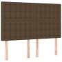 Cama box spring con colchón tela marrón oscuro 140x190 cm