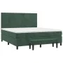 Box spring bed with dark green velvet mattress 160x200 cm by , Beds and slatted bases - Ref: Foro24-3137734, Price: 619,69 €,...