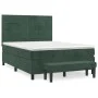 Box spring bed with dark green velvet mattress 140x190 cm by , Beds and slatted bases - Ref: Foro24-3137902, Price: 550,19 €,...