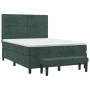 Box spring bed with dark green velvet mattress 140x190 cm by , Beds and slatted bases - Ref: Foro24-3137902, Price: 550,19 €,...