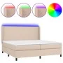Boxspringbett LED Matratze Cappuccino Kunstleder 200x200cm von , Betten und Lattenroste - Ref: Foro24-3139288, Preis: 737,63 ...