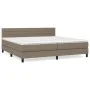 Box spring bed with taupe gray fabric mattress 200x200 cm by , Beds and slatted bases - Ref: Foro24-3140165, Price: 619,59 €,...