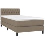 Box spring bed with taupe gray fabric mattress 100x200 cm by , Beds and slatted bases - Ref: Foro24-3140277, Price: 338,34 €,...