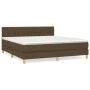 Box spring bed with dark brown fabric mattress 180x200 cm by , Beds and slatted bases - Ref: Foro24-3140876, Price: 550,77 €,...