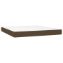 Cama box spring con colchón tela marrón oscuro 180x200 cm