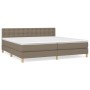 Box spring bed with taupe gray fabric mattress 200x200 cm by , Beds and slatted bases - Ref: Foro24-3140965, Price: 649,58 €,...