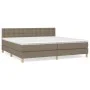 Box spring bed with taupe gray fabric mattress 200x200 cm by , Beds and slatted bases - Ref: Foro24-3140965, Price: 634,89 €,...