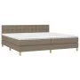 Box spring bed with taupe gray fabric mattress 200x200 cm by , Beds and slatted bases - Ref: Foro24-3140965, Price: 634,89 €,...