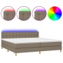 Boxspringbett mit LED-Matratze taupegrauer Stoff 200x200 cm von , Betten und Lattenroste - Ref: Foro24-3134065, Preis: 645,97...