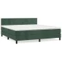 Box spring bed with dark green velvet mattress 160x200 cm by , Beds and slatted bases - Ref: Foro24-3141194, Price: 504,19 €,...