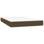 Cama box spring con colchón tela marrón oscuro 120x200 cm
