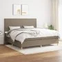 Box spring bed with taupe gray fabric mattress 200x200 cm by , Beds and slatted bases - Ref: Foro24-3142205, Price: 735,30 €,...