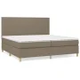 Box spring bed with taupe gray fabric mattress 200x200 cm by , Beds and slatted bases - Ref: Foro24-3142205, Price: 735,30 €,...