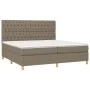 Box spring bed with taupe gray fabric mattress 200x200 cm by , Beds and slatted bases - Ref: Foro24-3142605, Price: 775,96 €,...