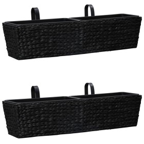 2-teiliges Pflanzgefäß-Set aus schwarzer Wasserhyazinthe von vidaXL, Töpfe und Pflanzgefäße - Ref: Foro24-45582, Preis: 100,2...