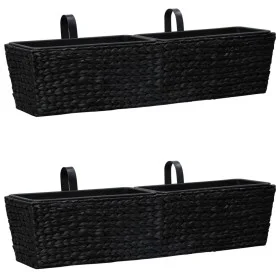 Black water hyacinth 2-piece planter set by vidaXL, Pots and planters - Ref: Foro24-45582, Price: 92,13 €, Discount: %