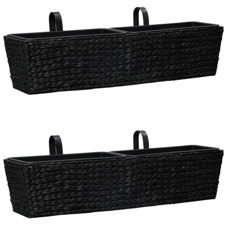 2-teiliges Pflanzgefäß-Set aus schwarzer Wasserhyazinthe von vidaXL, Töpfe und Pflanzgefäße - Ref: Foro24-45582, Preis: 100,2...