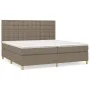 Box spring bed with taupe gray fabric mattress 200x200 cm by , Beds and slatted bases - Ref: Foro24-3142685, Price: 744,83 €,...