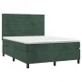 Cama box spring con colchón terciopelo verde oscuro 140x190 cm de , Camas y somieres - Ref: Foro24-3143082, Precio: 506,18 €,...