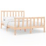 Estructura de cama sin colchón madera maciza de pino 140x190 cm