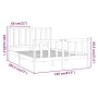 Estructura de cama sin colchón madera maciza de pino 140x190 cm