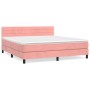 Cama box spring con colchón terciopelo rosa 160x200 cm de , Camas y somieres - Ref: Foro24-3141376, Precio: 453,10 €, Descuen...