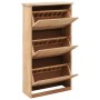 Solid walnut wood shoe rack 55x20x104 cm by vidaXL, Shoe racks and shoe organizers - Ref: Foro24-247600, Price: 102,83 €, Dis...