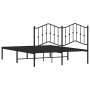 Estructura de cama con cabecero metal negro 140x19