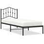 Bed frame with black metal headboard 90x200 cm by , Beds and slatted bases - Ref: Foro24-373782, Price: 70,39 €, Discount: %