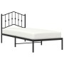 Bed frame with black metal headboard 90x200 cm by , Beds and slatted bases - Ref: Foro24-373782, Price: 70,39 €, Discount: %