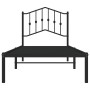 Bed frame with black metal headboard 90x200 cm by , Beds and slatted bases - Ref: Foro24-373782, Price: 70,39 €, Discount: %