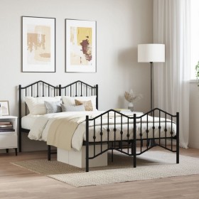 Estructura de cama con cabecero y estribo metal negro 120x190cm de , Camas y somieres - Ref: Foro24-373804, Precio: 99,72 €, ...