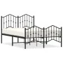 Bed frame with headboard and black metal footboard 120x190cm by , Beds and slatted bases - Ref: Foro24-373804, Price: 98,34 €...