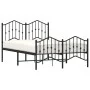 Bed frame with headboard and black metal footboard 120x190cm by , Beds and slatted bases - Ref: Foro24-373804, Price: 98,34 €...