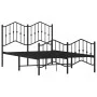 Bed frame with headboard and black metal footboard 120x190cm by , Beds and slatted bases - Ref: Foro24-373804, Price: 98,34 €...