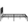 Estructura de cama con cabecero metal negro 183x21