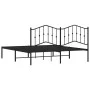 Bed frame with black metal headboard 183x213 cm by , Beds and slatted bases - Ref: Foro24-373794, Price: 100,43 €, Discount: %