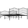 Estructura de cama cabecero y pie de cama metal negro 160x200cm