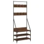 Coat rack with brown oak shoe rack 72x34x184 cm by , Dresser Organizers and Bar Hangers - Ref: Foro24-837831, Price: 73,92 €,...