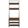 Coat rack with brown oak shoe rack 72x34x184 cm by , Dresser Organizers and Bar Hangers - Ref: Foro24-837831, Price: 73,92 €,...