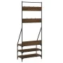 Coat rack with brown oak shoe rack 72x34x184 cm by , Dresser Organizers and Bar Hangers - Ref: Foro24-837831, Price: 73,92 €,...