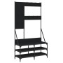 Coat rack with black shoe rack 100x40x184 cm by , Dresser Organizers and Bar Hangers - Ref: Foro24-837852, Price: 91,67 €, Di...