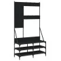 Coat rack with black shoe rack 100x40x184 cm by , Dresser Organizers and Bar Hangers - Ref: Foro24-837852, Price: 90,56 €, Di...