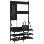 Coat rack with black shoe rack 100x40x184 cm by , Dresser Organizers and Bar Hangers - Ref: Foro24-837852, Price: 90,56 €, Di...