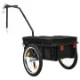 Bicycle trailer/hand cart, black steel, 155x60x83 cm by vidaXL, Bicycle trailers - Ref: Foro24-91771, Price: 143,64 €, Discou...