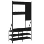 Coat rack with black shoe rack 100x40x184 cm by , Dresser Organizers and Bar Hangers - Ref: Foro24-837852, Price: 90,56 €, Di...