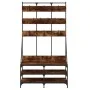 Coat rack with smoked oak shoe rack 100x40x184 cm by , Dresser Organizers and Bar Hangers - Ref: Foro24-837859, Price: 94,42 ...