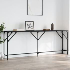 Black engineered wood console table 200x29x75 cm by , Side tables - Ref: Foro24-837777, Price: 59,18 €, Discount: %